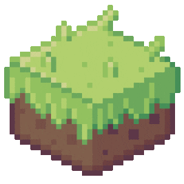 Land with grass cube pixel art style