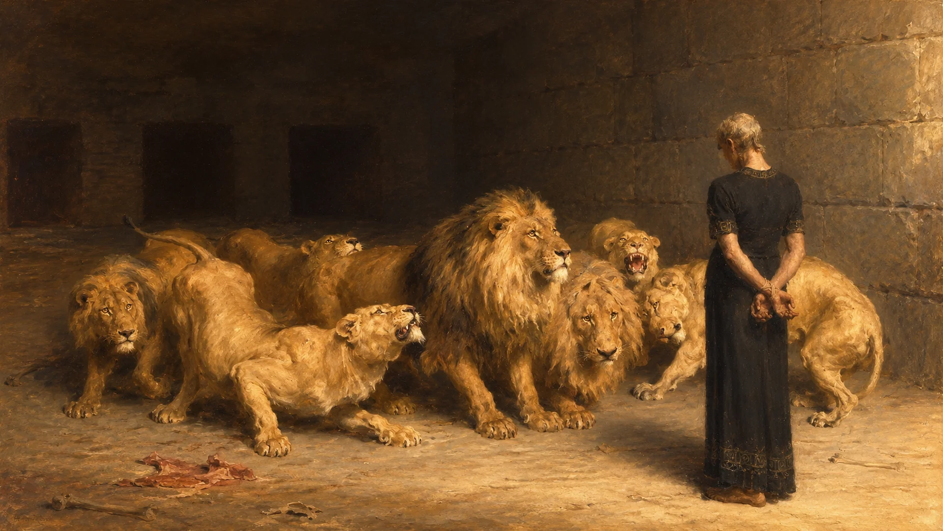 Briton Rivière, Daniel in the Lions' Den, 1872
