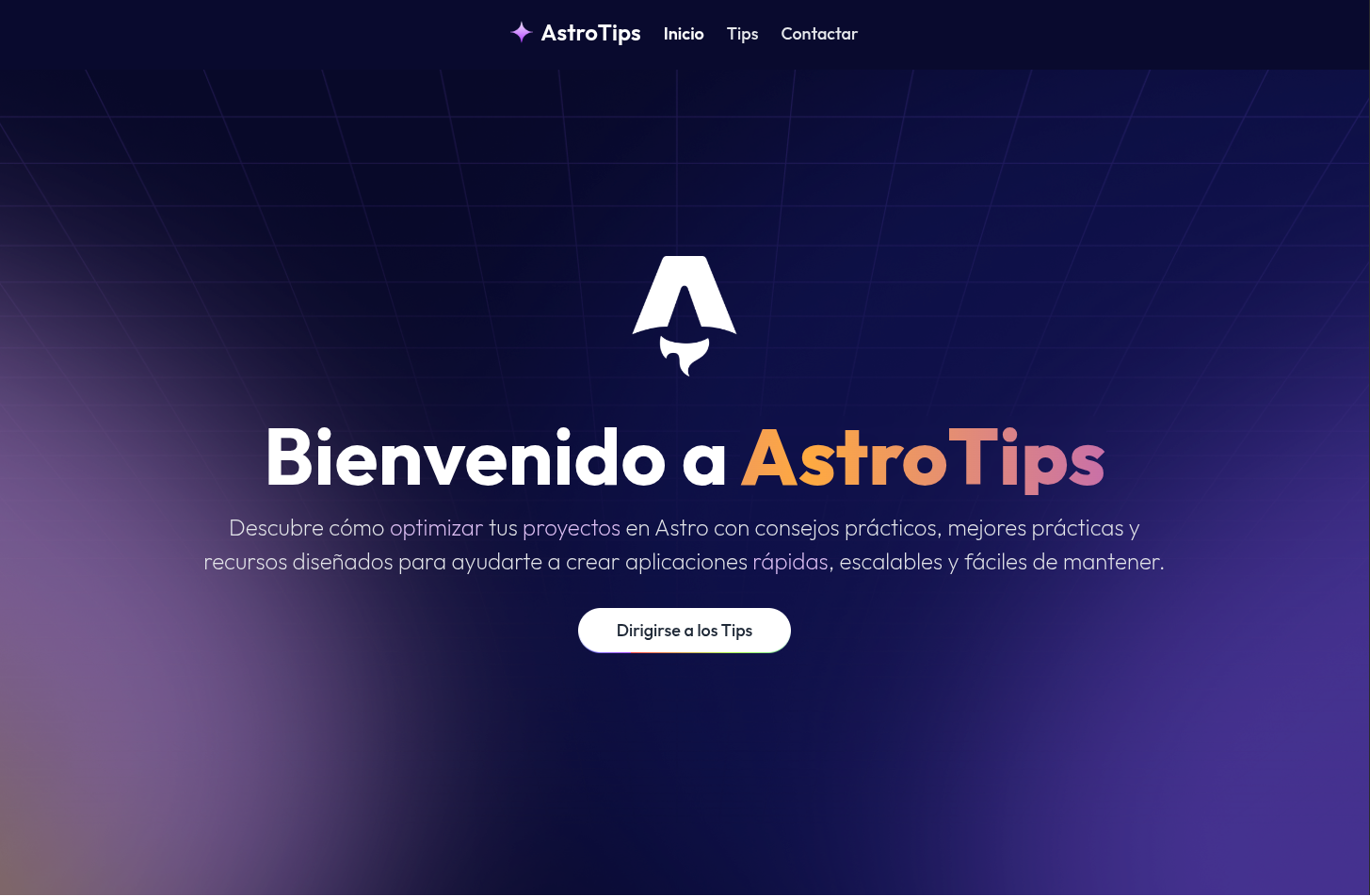 Astrotips landing page preview