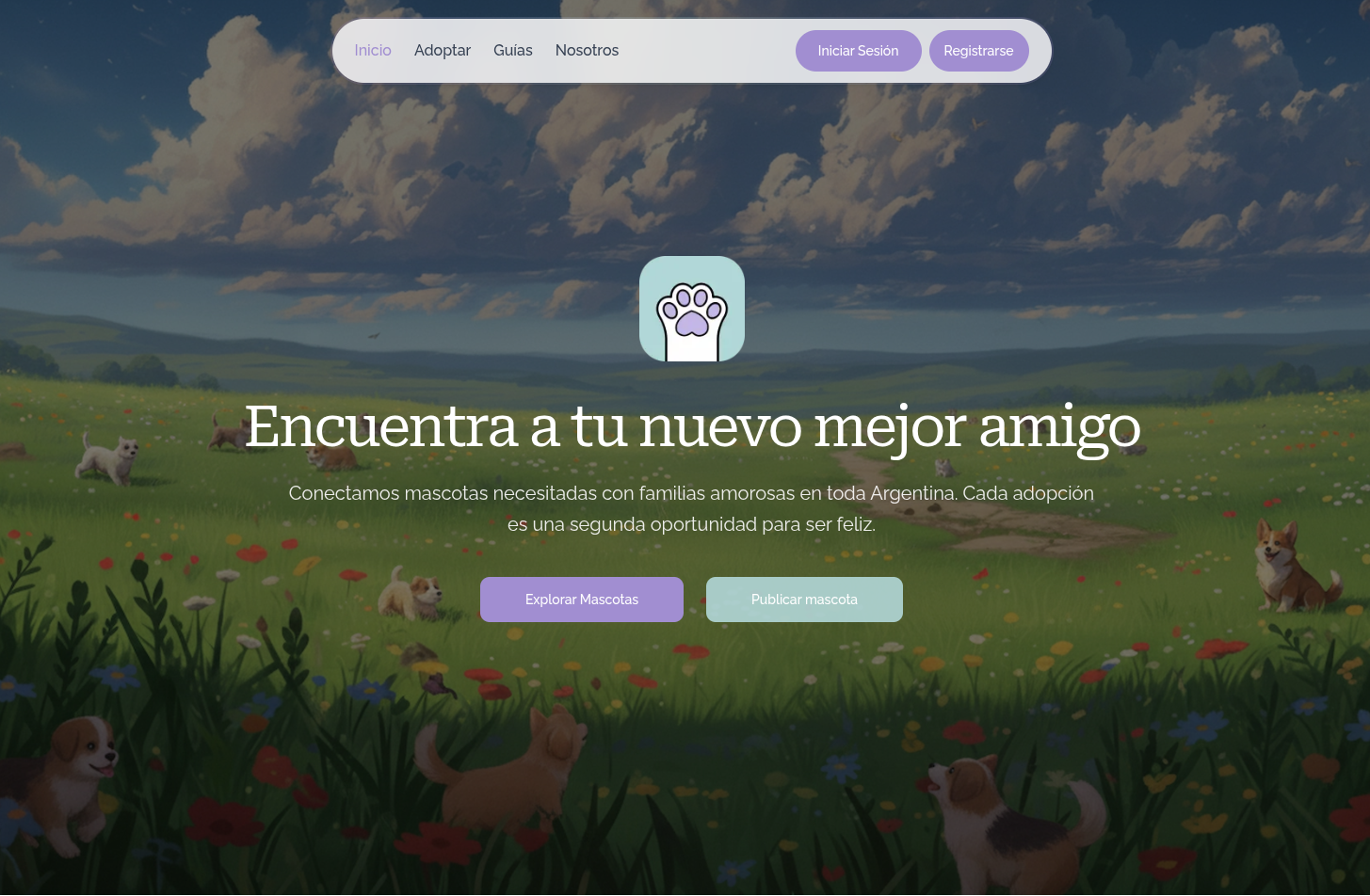 Patitas landing page preview