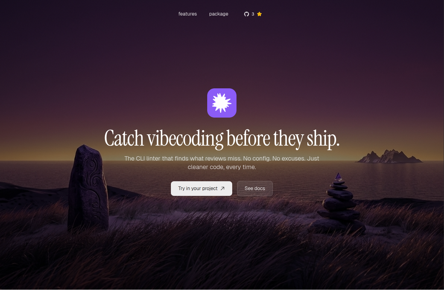 Vibrant landing page preview